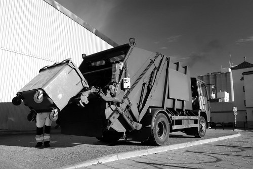 Pile of construction waste materials ready for clearance