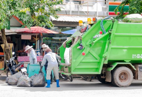 Sorting and recycling activity at a local collection point